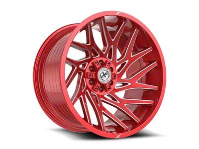 XF Offroad XF-229 Anodized Red and Milled 6-Lug Wheel; 22x12; -44mm Offset (23-25 Canyon)