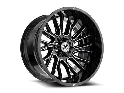 XF Offroad XF-230 Gloss Black and Machined 6-Lug Wheel; 17x9; 12mm Offset (23-25 Canyon)