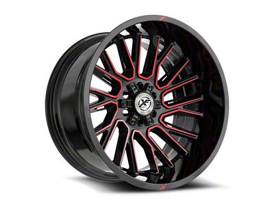 XF Offroad XF-230 Gloss Black and Red Machined 6-Lug Wheel; 18x9; 0mm Offset (23-25 Canyon)