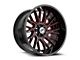 XF Offroad XF-230 Gloss Black and Red Machined 6-Lug Wheel; 20x9; 12mm Offset (23-25 Canyon)