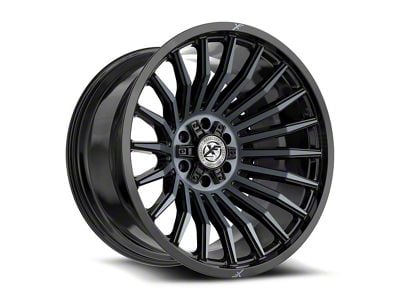 XF Offroad XF-231 Gloss Black and Machined Titanium Double Dark Tint 6-Lug Wheel; 20x12; -44mm Offset (23-25 Canyon)