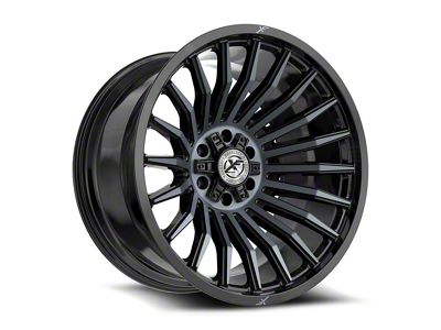 XF Offroad XF-231 Gloss Black and Machined Titanium Double Dark Tint 6-Lug Wheel; 20x9; 12mm Offset (23-25 Canyon)