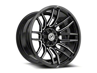 XF Offroad XF-232 Gloss Black and Milled 6-Lug Wheel; 17x9; 0mm Offset (23-25 Canyon)