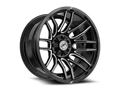 XF Offroad XF-232 Gloss Black and Milled 6-Lug Wheel; 17x9; 12mm Offset (23-25 Canyon)