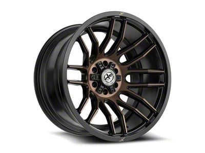 XF Offroad XF-232 Satin Black and Bronze Machined Double Dark Tint 6-Lug Wheel; 17x9; 0mm Offset (23-25 Canyon)