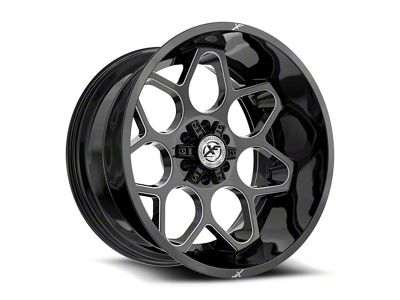 XF Offroad XF-233 Gloss Black and Milled 6-Lug Wheel; 20x10; -24mm Offset (23-25 Canyon)