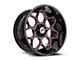 XF Offroad XF-233 Gloss Black and Red Milled 6-Lug Wheel; 20x9; 0mm Offset (23-25 Canyon)