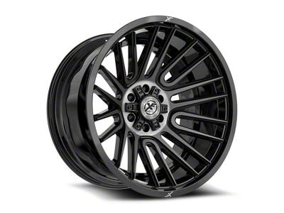 XF Offroad XF-234 Gloss Black and Brushed Double Dark Tint 6-Lug Wheel; 17x9; 0mm Offset (23-25 Canyon)