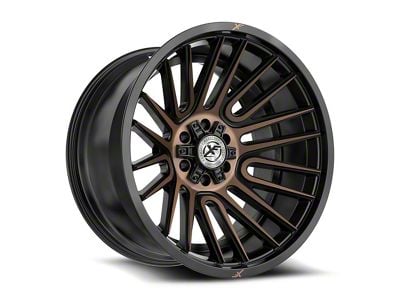 XF Offroad XF-234 Satin Black and Bronze Machined Double Dark Tint 6-Lug Wheel; 17x9; 0mm Offset (23-25 Canyon)