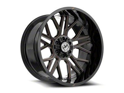 XF Offroad XF-235 Gloss Black and Bronze Milled 6-Lug Wheel; 20x9; 0mm Offset (23-25 Canyon)