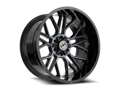 XF Offroad XF-235 Gloss Black and Machined Titanium Double Dark Tint 6-Lug Wheel; 20x10; -12mm Offset (23-25 Canyon)