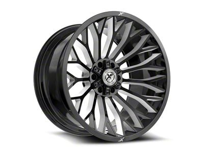 XF Offroad XF-237 Gloss Black and Milled 6-Lug Wheel; 20x10; -12mm Offset (23-25 Canyon)