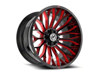 XF Offroad XF-237 Gloss Black and Red Milled 6-Lug Wheel; 20x9; 0mm Offset (23-25 Canyon)