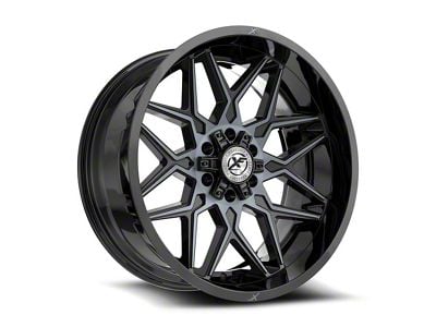 XF Offroad XF-238 Gloss Black and Machined Titanium Double Dark Tint 6-Lug Wheel; 20x10; -12mm Offset (23-25 Canyon)