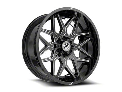 XF Offroad XF-238 Gloss Black and Milled 6-Lug Wheel; 17x9; 0mm Offset (23-25 Canyon)