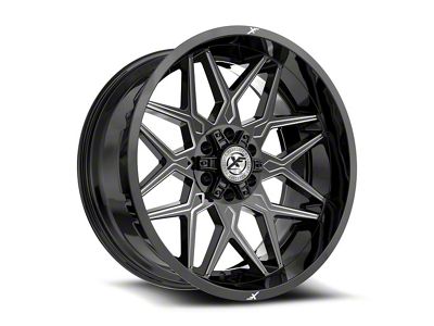 XF Offroad XF-238 Gloss Black and Milled 6-Lug Wheel; 18x9; 12mm Offset (23-25 Canyon)