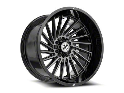 XF Offroad XF-239 Gloss Black and Brushed Double Dark Tint 6-Lug Wheel; 20x10; -12mm Offset (23-25 Canyon)