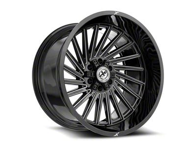 XF Offroad XF-239 Gloss Black and Milled 6-Lug Wheel; 20x10; -12mm Offset (23-25 Canyon)