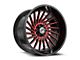 XF Offroad XF-239 Gloss Black and Red Machined 6-Lug Wheel; 22x12; -44mm Offset (23-25 Canyon)