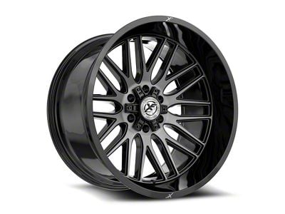 XF Offroad XF-240 Gloss Black and Brushed Double Dark Tint 6-Lug Wheel; 17x9; 12mm Offset (23-25 Canyon)