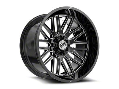 XF Offroad XF-240 Gloss Black and Milled 6-Lug Wheel; 17x9; 0mm Offset (23-25 Canyon)