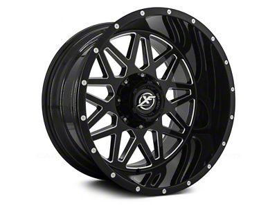 XF Offroad XF-211 Gloss Black Milled 6-Lug Wheel; 20x10; -12mm Offset (23-25 Colorado)