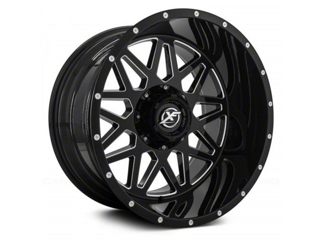 XF Offroad XF-211 Gloss Black Milled 6-Lug Wheel; 24x14; -76mm Offset (23-24 Colorado)