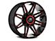 XF Offroad XF-220 Gloss Black Red Milled 6-Lug Wheel; 17x9; 12mm Offset (23-24 Colorado)