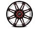 XF Offroad XF-220 Gloss Black Red Milled 6-Lug Wheel; 17x9; 12mm Offset (23-24 Colorado)