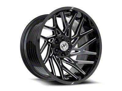 XF Offroad XF-229 Gloss Black and Milled 6-Lug Wheel; 20x10; -12mm Offset (23-25 Colorado)