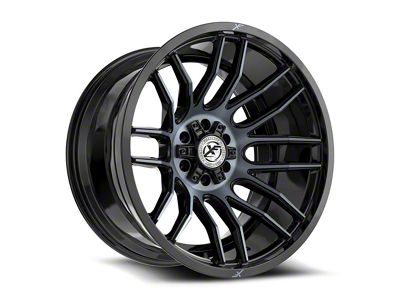 XF Offroad XF-232 Gloss Black and Machined Titanium Double Dark Tint 6-Lug Wheel; 20x10; -12mm Offset (23-25 Colorado)