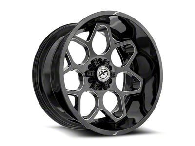 XF Offroad XF-233 Gloss Black and Milled 6-Lug Wheel; 20x10; -12mm Offset (23-25 Colorado)