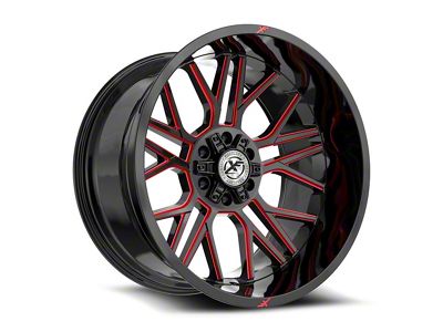 XF Offroad XF-235 Gloss Black and Red Milled 6-Lug Wheel; 20x10; -24mm Offset (23-25 Colorado)