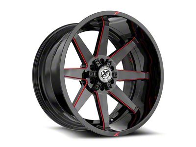 XF Offroad XF-236 Gloss Black and Red Milled 6-Lug Wheel; 20x10; -24mm Offset (23-25 Colorado)