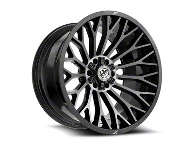 XF Offroad XF-237 Gloss Black and Brushed Double Dark Tint 6-Lug Wheel; 20x10; -24mm Offset (23-25 Colorado)