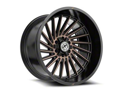 XF Offroad XF-239 Satin Black and Bronze Machined Double Dark Tint 6-Lug Wheel; 20x10; -12mm Offset (23-25 Colorado)