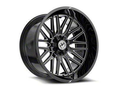 XF Offroad XF-240 Gloss Black and Milled 6-Lug Wheel; 17x9; 12mm Offset (23-25 Colorado)