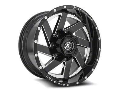 XF Offroad XF-205 Gloss Black and Milled 5-Lug Wheel; 20x10; -12mm Offset (87-90 Dakota)