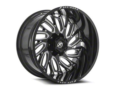 XF Offroad XF-207 Gloss Black and Milled 5-Lug Wheel; 22x12; -44mm Offset (05-11 Dakota)