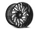 XF Offroad XF-207 Gloss Black and Milled 5-Lug Wheel; 22x12; -44mm Offset (05-11 Dakota)