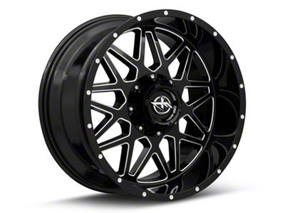 XF Offroad XF-211 Gloss Black Milled 5-Lug Wheel; 20x10; -12mm Offset (05-11 Dakota)