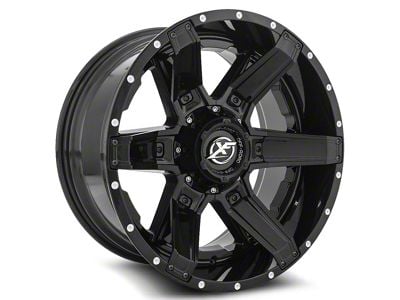 XF Offroad XF-214 Gloss Black with Gloss Black Inserts 5-Lug Wheel; 20x12; -44mm Offset (05-11 Dakota)