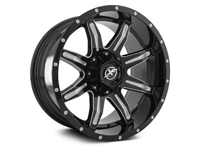 XF Offroad XF-215 Gloss Black Milled 5-Lug Wheel; 20x10; -12mm Offset (05-11 Dakota)