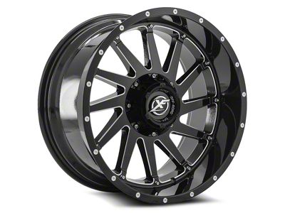 XF Offroad XF-216 Gloss Black and Milled 5-Lug Wheel; 20x10; -12mm Offset (05-11 Dakota)