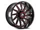 XF Offroad XF-216 Gloss Black and Red Milled 5-Lug Wheel; 20x10; -12mm Offset (05-11 Dakota)