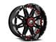 XF Offroad XF-217 Gloss Black with Red Inserts 5-Lug Wheel; 20x10; -24mm Offset (87-90 Dakota)