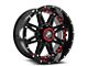 XF Offroad XF-217 Gloss Black with Red Inserts 5-Lug Wheel; 20x9; 0mm Offset (05-11 Dakota)