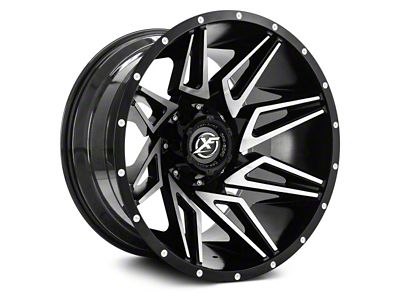 XF Offroad XF-218 Gloss Black Machined 5-Lug Wheel; 20x9; 12mm Offset (05-11 Dakota)