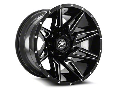 XF Offroad XF-218 Gloss Black and Milled 5-Lug Wheel; 20x12; -44mm Offset (05-11 Dakota)