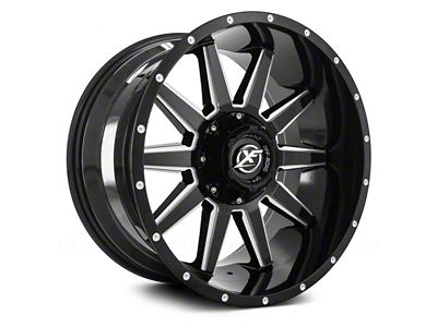 XF Offroad XF-219 Gloss Black Milled 5-Lug Wheel; 20x9; 0mm Offset (05-11 Dakota)